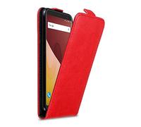 Cadorabo Custodia per WIKO VIEW PRIME in ROSSO MELA - Protezione in Stile Flip con Chiusura Magnetica - Case Cover Wallet Book Etui