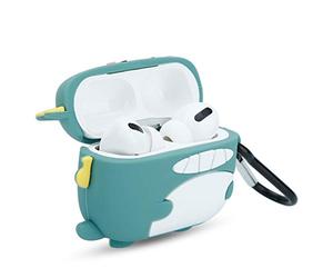 Cadorabo Custodia Protettiva Compatibile con Apple AirPod PRO 2 - Custodia Portatile in Silicone per Cuffie Portachiavi 3D - nel Design Cute Dinosaur - Custodia con Custodia per Tappi per Le Orecchie