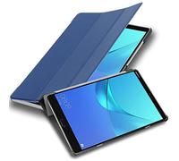 Cadorabo Custodia Tablet per Huawei MediaPad M5 8 (8.4" Zoll) in BLU SCURO JERSEY - Copertura Protettiva Molto Sottile di Similpelle in Stile Libro CON Auto Wake Up e Funzione Stand