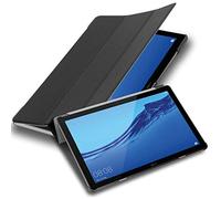 Cadorabo Custodia Tablet per Huawei MediaPad T5 10 (10.1" Zoll) in NERO SATIN - Copertura Protettiva Molto Sottile di Similpelle in Stile Libro SENZA Auto Wake Up e Funzione Stand