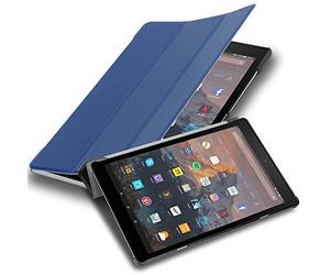 Cadorabo Custodia Tablet per Kindlefire HD 10 2017 (7. Gen.) in BLU SCURO JERSEY - Copertura Protettiva Molto Sottile di Similpelle in Stile Libro CON Auto Wake Up e Funzione Stand