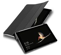 Cadorabo Custodia Tablet per Microsoft Surface Go in NERO SATIN - Copertura Protettiva Molto Sottile di Similpelle in Stile Libro SENZA Auto Wake Up e Funzione Stand