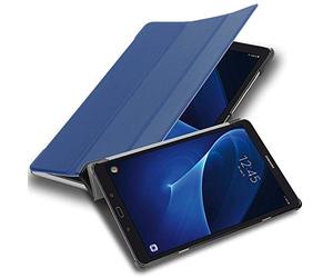 Cadorabo Custodia Tablet per Samsung Galaxy Tab A 2016 (10.1") SM-T585N / T580N in BLU SCURO JERSEY - Copertura Protettiva Molto Sottile di Similpelle in Stile Libro CON Auto Wake Up e Funzione Stand