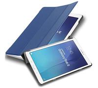 Cadorabo Custodia Tablet per Samsung Galaxy Tab E (9.6" Zoll) SM-T561 / T560 in BLU SCURO JERSEY - Copertura Protettiva Molto Sottile di Similpelle in Stile Libro SENZA Auto Wake Up e Funzione Stand