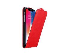 Cadorabo Custodia per Apple iPhone X/XS in ROSSO MELA - Protezione in Stile Flip con Chiusura Magnetica - Case Cover Wallet Book Etui