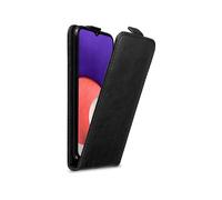 Cadorabo Custodia compatibile con Samsung Galaxy A22 5G in NERO DI NOTTE - Protezione in Stile Flip con Chiusura Magnetica - Case Cover Wallet Book Etui