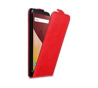 CADORABO design flip con chiusura magnetica Custodia per WIKO VIEW GO, ROSSO MELA