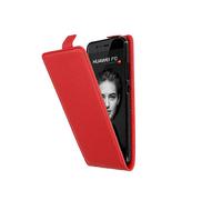CADORABO design flip realizzato in similpelle testurizzata Cover per Huawei P10, ROSSO CREMISI