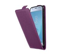 CADORABO design flip realizzato in similpelle testurizzata Cover per Samsung Galaxy J3 2017, LILA BORDEAUX