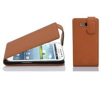 CADORABO design flip realizzato in similpelle testurizzata Cover per Samsung Galaxy WIN, MARRONE CIOCCOLATA