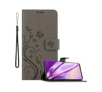 CADORABO design floreale con chiusura magnetica con stand e slot carte Cover per OnePlus Nord CE 5G, GRIGIO FIORE