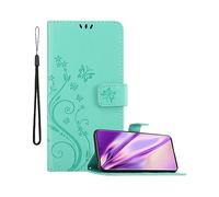 CADORABO design floreale con chiusura magnetica con stand e slot carte Cover per Samsung Galaxy NOTE 20 ULTRA, TURCHESE FIORE