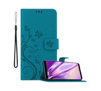 CADORABO design floreale con chiusura magnetica con stand e slot carte Cover per Samsung Galaxy S8, BLU FIORE