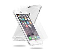 CADORABO e 2 vetri di protezione temperato bordo in TPU e retro acrilico Cover per Apple iPhone 6 / 6S, TRASPARENTE