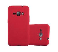 CADORABO Effetto Frosted resistente a graffi e urti Cover per Samsung Galaxy J1 2016, FROSTY ROSSO