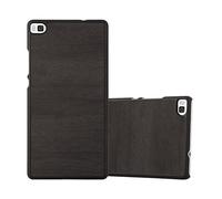 CADORABO effetto legno resistente a graffi e urti Custodia per cellulare per Huawei P8, WOODY NERO