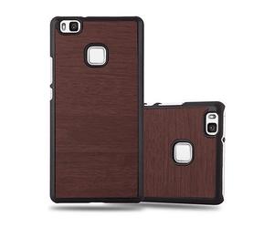 CADORABO effetto legno resistente a graffi e urti Custodia per cellulare per Huawei P9 LITE 2016 / G9 LITE, WOODY CAFFÈ