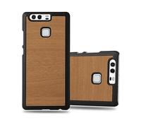 CADORABO effetto legno resistente a graffi e urti Custodia per cellulare per Huawei P9, WOODY MARRONE