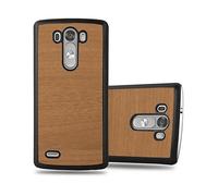 CADORABO effetto legno resistente a graffi e urti Custodia per cellulare per LG G3, WOODY MARRONE