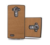 CADORABO effetto legno resistente a graffi e urti Custodia per cellulare per LG G4 / G4 PLUS, WOODY MARRONE