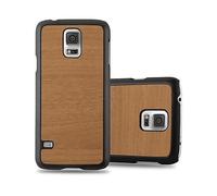 CADORABO effetto legno resistente a graffi e urti Custodia per cellulare per Samsung Galaxy S5 / S5 NEO, WOODY MARRONE
