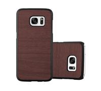 CADORABO effetto legno resistente a graffi e urti Custodia per cellulare per Samsung Galaxy S7, WOODY CAFFÈ