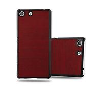 CADORABO effetto legno resistente a graffi e urti Custodia per cellulare per Sony Xperia M5, WOODY ROSSO