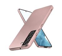 CADORABO Effetto metallo resistente a graffi e urti Custodia per cellulare per Samsung Galaxy S22 PLUS, ORO ROSA METALLO