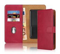 Cadorabo flip case compatibile con Samsung Galaxy GRAND DUOS/GRAND NEO custodia per telefono cellulare con slot per schede, 360 gradi protettiva flip case - pelle PU book cover pieghevole ROSSO