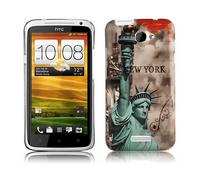CADORABO hard con design alla moda Cover per HTC ONE X / X+, NEW YORK - STATUA DELLA LIBERTÀ