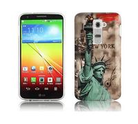 CADORABO hard con design alla moda Cover per LG G2, NEW YORK - STATUA DELLA LIBERTÀ