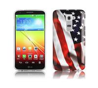 CADORABO hard con design alla moda Cover per LG G2, STARS AND STRIPES