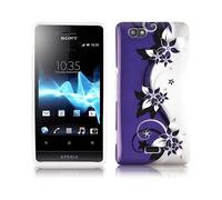 CADORABO hard con design alla moda Cover per Sony Xperia M, VIOLETTE VIOLA