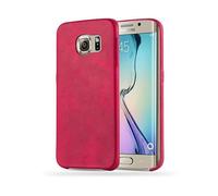 CADORABO hard in similpelle Custodia per cellulare per Samsung Galaxy S6 EDGE, VINTAGE ROSSO