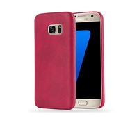 CADORABO hard in similpelle Custodia per cellulare per Samsung Galaxy S7, VINTAGE ROSSO