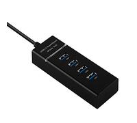 Cadorabo Hub Multiporta USB 3.0 a 4 Porte in Nero - Hub USB Plug & Play con Spina USB di Tipo C, Porta e Alimentatore e 4 Connettores di Tipo USB 3.0 per Dispositivi Moderni con Porta