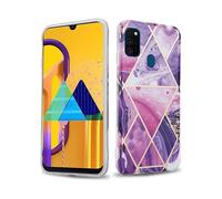 CADORABO in silicone TPU con motivo a mosaico Custodia per cellulare per Huawei P20 LITE 2018 / NOVA 3E, Marmo Viola Onda No. 14
