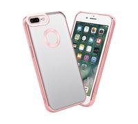 CADORABO in silicone TPU flessibile Chrome Cover per Apple iPhone 7 PLUS / 7S PLUS / 8 PLUS, Trasparente - Rosa