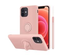 Cadorabo Custodia compatibile con Apple iPhone 12 MINI in LIQUID ROSA - Custodia per Cellulare in Silicone TPU Flessibile con Anello - Paraurti per Cover Posteriore Ultra Sottile