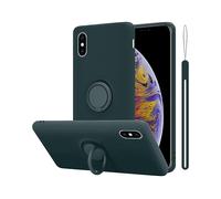 CADORABO in silicone TPU flessibile con anello Cover per Apple iPhone XS MAX, LIQUID VERDE