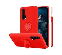 CADORABO in silicone TPU flessibile con anello Cover per Honor 20 PRO, LIQUID ROSSO