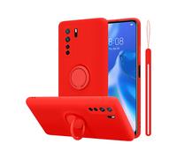 CADORABO in silicone TPU flessibile con anello Cover per Huawei P40 LITE 5G / NOVA 7 SE, LIQUID ROSSO