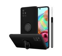 Cadorabo Custodia compatibile con Samsung Galaxy A51 4G / M40s in LIQUID NERO - Custodia per Cellulare in Silicone TPU Flessibile con Anello - Paraurti per Cover Posteriore Ultra Sottile