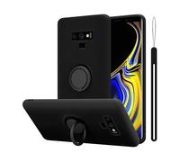 CADORABO in silicone TPU flessibile con anello Cover per Samsung Galaxy NOTE 9, LIQUID NERO