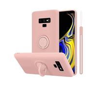 CADORABO in silicone TPU flessibile con anello Cover per Samsung Galaxy NOTE 9, LIQUID ROSA