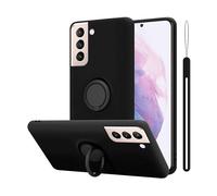 CADORABO in silicone TPU flessibile con anello Cover per Samsung Galaxy S21 PLUS, LIQUID NERO