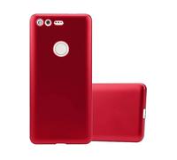 CADORABO in silicone TPU flessibile Custodia per cellulare per Google PIXEL, ROSSO METALLICO