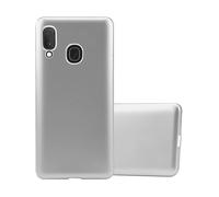 CADORABO in silicone TPU flessibile Custodia per cellulare per Samsung Galaxy A10e / A20e, ARGENTO METALLICO