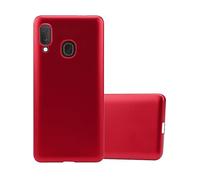 CADORABO in silicone TPU flessibile Custodia per cellulare per Samsung Galaxy A10e / A20e, ROSSO METALLICO