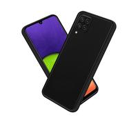 CADORABO interno in silicone TPU e retro in plastica opaca Custodia per cellulare per Samsung Galaxy A22 4G / M22 / M32 4G, Nero Opaco